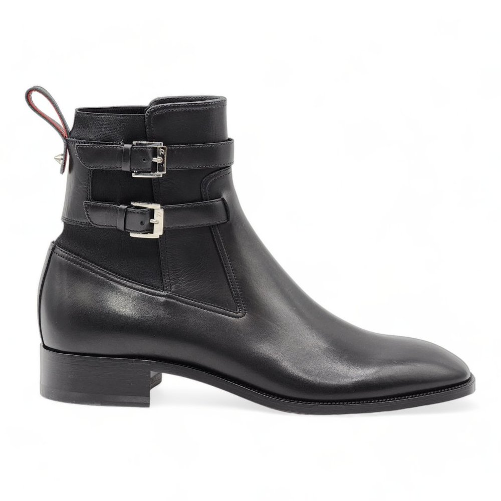 Christian Louboutin Sahni Horse Flat Ankle Boots Black - Picture 3 of 8